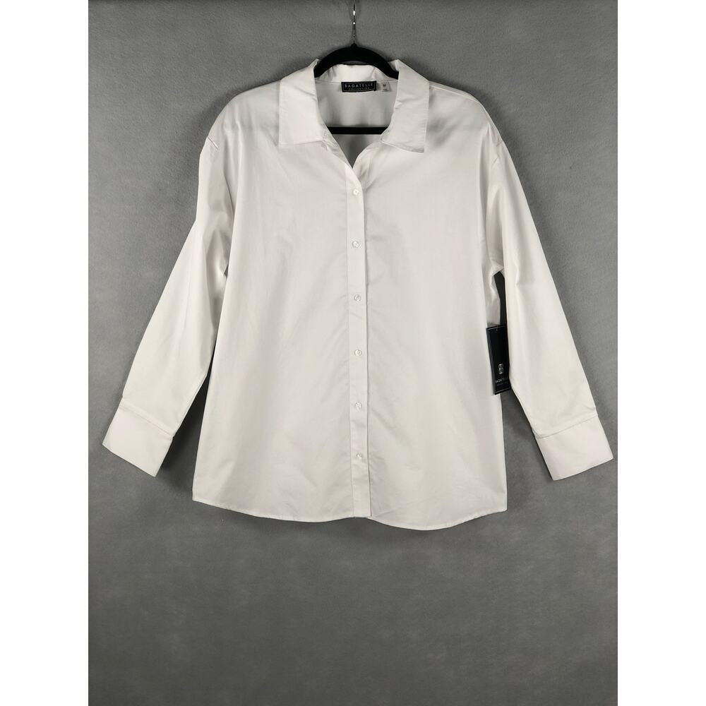 Bagatelle Collection Button-Up Shirt Women's Size Medium White NEW